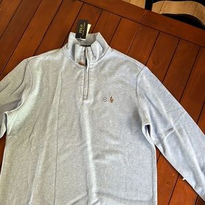 Heather Blue Polo zip up